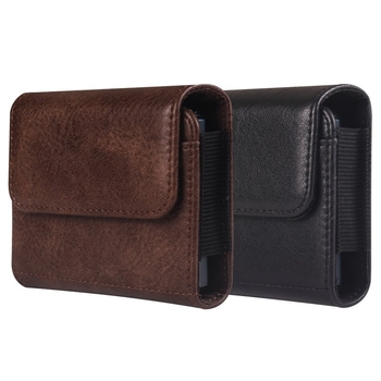 Geantă de talie pentru bărbați din PU, anti-furt, stil urban minimalist, design orizontal, buzunar pentru carduri