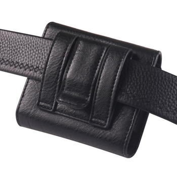 Geantă de talie pentru bărbați din PU, anti-furt, stil urban minimalist, design orizontal, buzunar pentru carduri