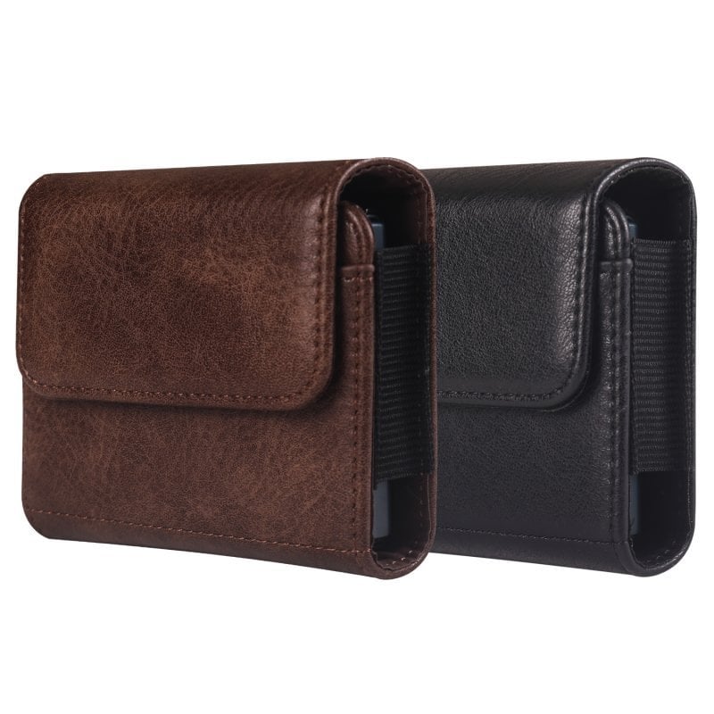 Geantă de talie pentru bărbați din PU, anti-furt, stil urban minimalist, design orizontal, buzunar pentru carduri