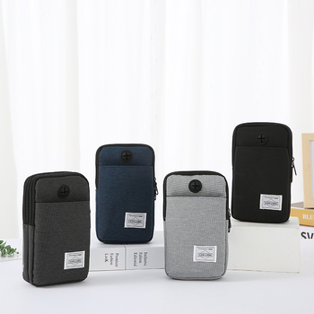 Geantă de talie sport: pânză spălată, rezistentă la uzură, pentru sporturi în aer liber, stil urban simplu, căptușeală poliester