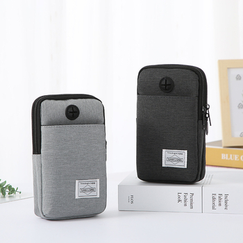 Geantă de talie sport: pânză spălată, rezistentă la uzură, pentru sporturi în aer liber, stil urban simplu, căptușeală poliester