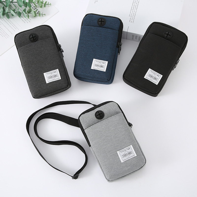 Geantă de talie sport: pânză spălată, rezistentă la uzură, pentru sporturi în aer liber, stil urban simplu, căptușeală poliester