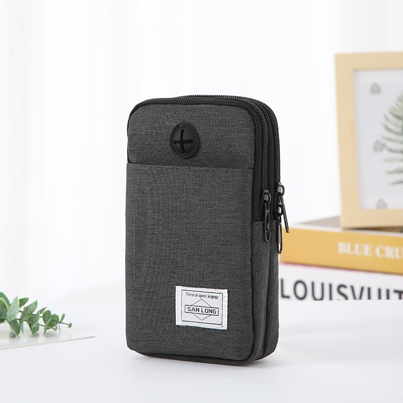 Geantă de talie sport: pânză spălată, rezistentă la uzură, pentru sporturi în aer liber, stil urban simplu, căptușeală poliester