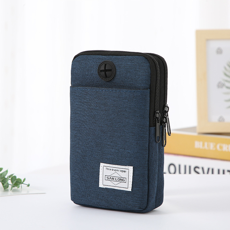 Geantă de talie sport: pânză spălată, rezistentă la uzură, pentru sporturi în aer liber, stil urban simplu, căptușeală poliester