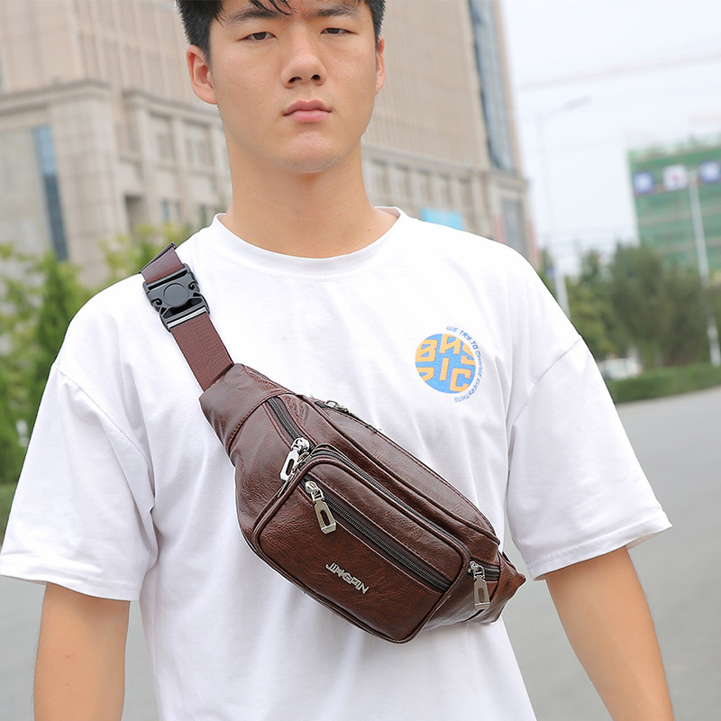 Geantă de talie pentru bărbați, stil stradal, material impermeabil, rezistență la uzură, pentru relaxare și călătorii (vara 2025)