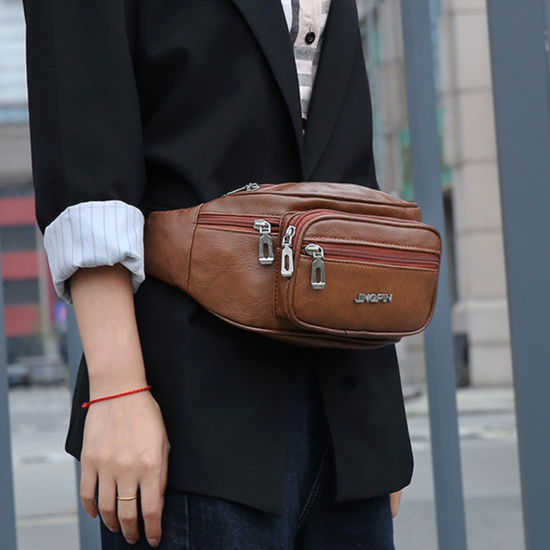 Geantă de talie pentru bărbați, stil stradal, material impermeabil, rezistență la uzură, pentru relaxare și călătorii (vara 2025)