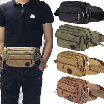 Geantă de talie din pânză pentru sport, unisex, respirabilă, rezistentă la uzură, anti-furt, fermoar, căptușeală poliester, stil stradal