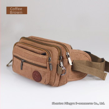 Geantă de talie din pânză pentru sport, unisex, respirabilă, rezistentă la uzură, anti-furt, fermoar, căptușeală poliester, stil stradal