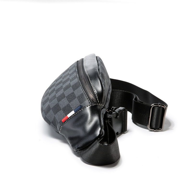 Muška prsna torba u stilu street fashion, PVC materijal, karirani uzorak, otporna na habanje, marka Tislandqi