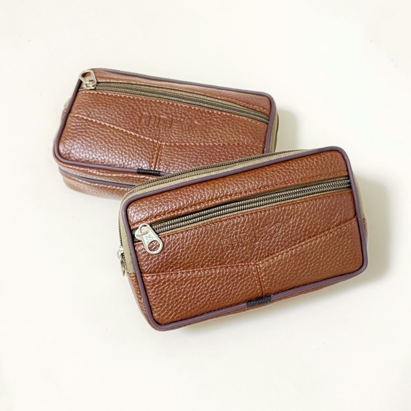 Geantă talie din piele PU pentru telefon, impermeabilă, căptușeală din nailon, model cu litere, compatibilă cu dispozitiv de 8 inch