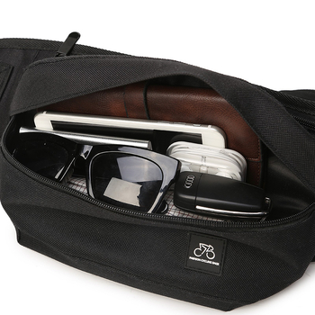 Geantă de talie pentru bărbați, nylon, respirabilă, culoare solidă, stil urban