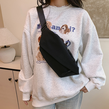 Geantă de piept pentru bărbați, stil urban minimalist, nailon, rezistentă, buzunar pentru laptop de 8 inci