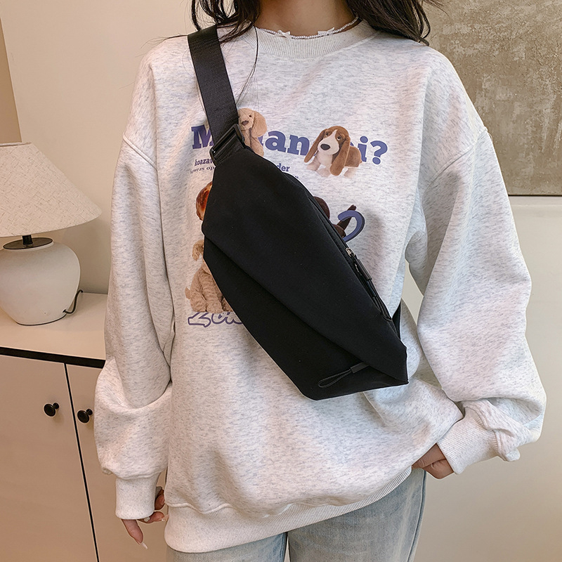 Geantă de piept pentru bărbați, stil urban minimalist, nailon, rezistentă, buzunar pentru laptop de 8 inci