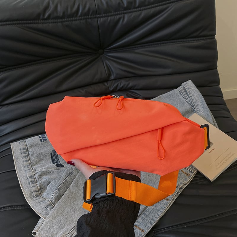 Geantă de piept pentru bărbați, stil urban minimalist, nailon, rezistentă, buzunar pentru laptop de 8 inci