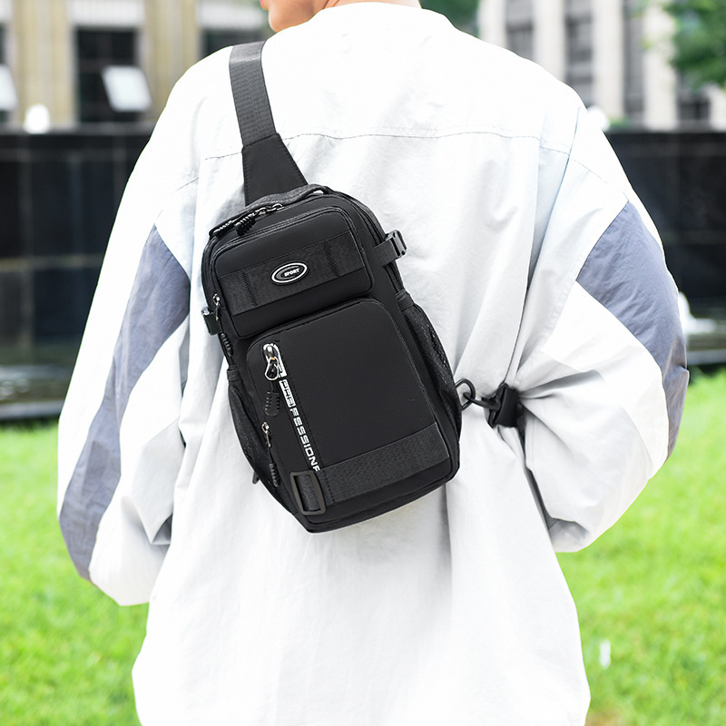 Geantă torace pentru bărbați, stil unisex, țesătură Oxford, căptușeală din poliester, Primăvara 2025