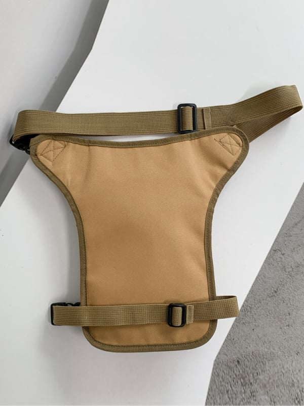 Mengsi Wei Geantă din nailon impermeabilă pentru talie și picior, pentru bărbați, cu căptușală din poliester