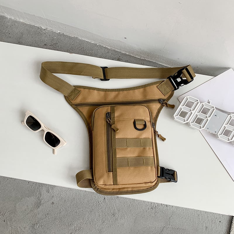 Mengsi Wei Geantă din nailon impermeabilă pentru talie și picior, pentru bărbați, cu căptușală din poliester