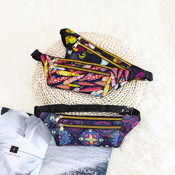 Pánska vrecková taška s etnickým kvetinovým vzorom, Oxford látka, zips, znižovanie zaťaženia, cross-body