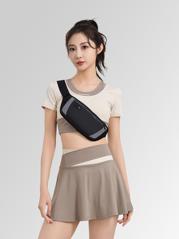 Borsetă de talie pentru telefon – alergare, ciclism și drumeții – PU, respirabilă, impermeabilă, ultraușoară, capacitate pentru telefon de 7,5 inch, crossbody