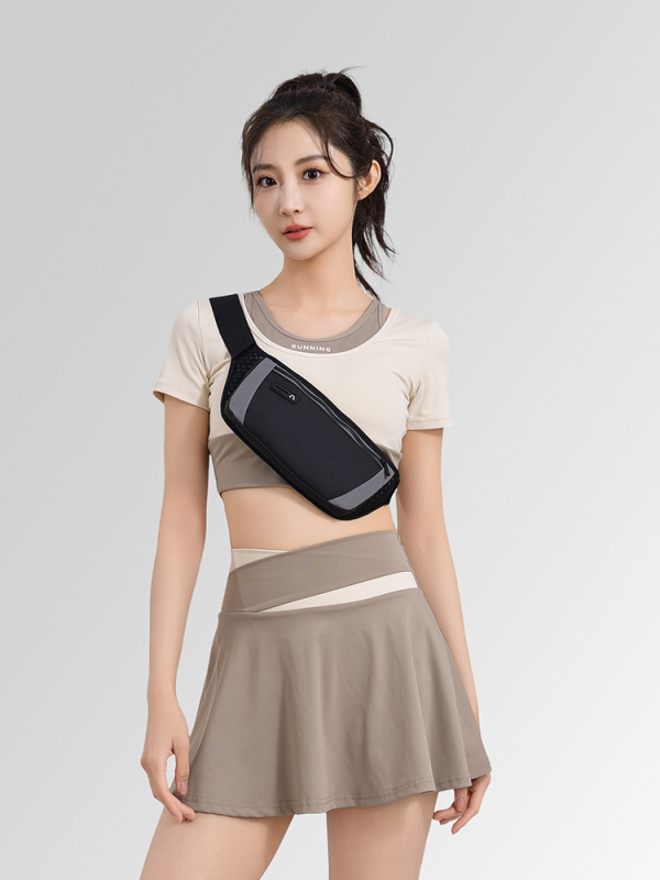 Borsetă de talie pentru telefon – alergare, ciclism și drumeții – PU, respirabilă, impermeabilă, ultraușoară, capacitate pentru telefon de 7,5 inch, crossbody