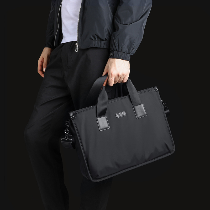 Geantă de mână pentru bărbați, din nylon impermeabil, compatibilă cu laptop de 13 inchi, stil urban minimalist, brand BJIAX/Baogasi