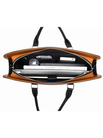 Geantă de afaceri cu stil urban minimalist, piele autentică, capacitate mare, căptușeală din poliester, rezistentă la uzură.