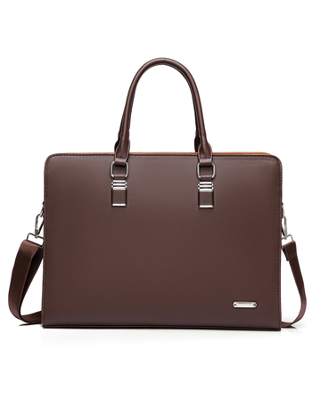 Geantă de afaceri cu stil urban minimalist, piele autentică, capacitate mare, căptușeală din poliester, rezistentă la uzură.