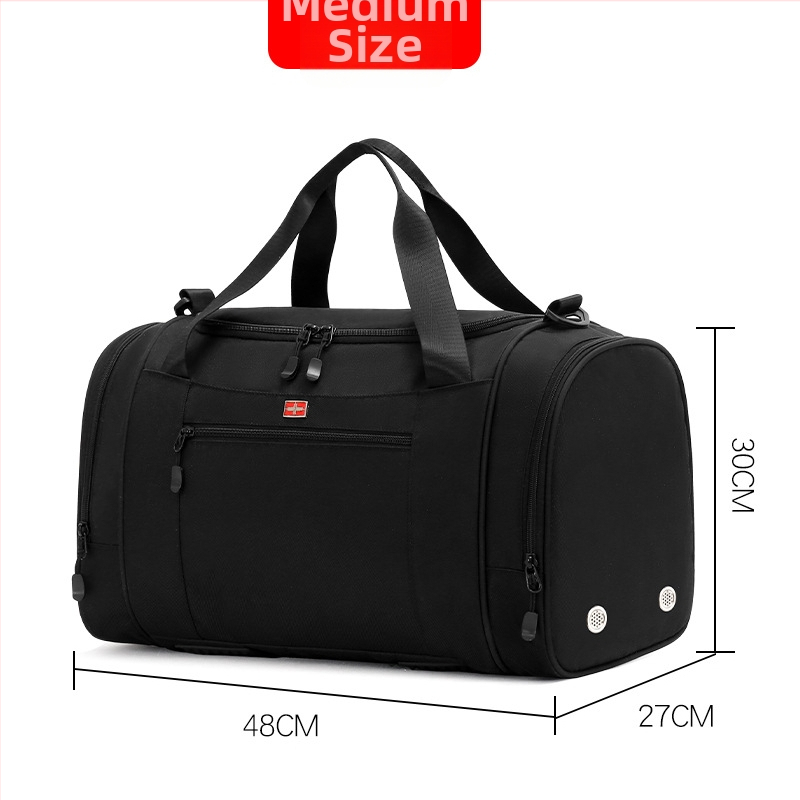 Pánska cestovná taška cez rameno pre mužov, veľká kapacita 36-55L, Oxford látka, podšívka z polyesteru, jednofarebný vzor