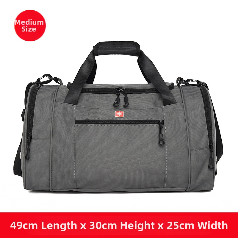 Pánska cestovná taška cez rameno pre mužov, veľká kapacita 36-55L, Oxford látka, podšívka z polyesteru, jednofarebný vzor