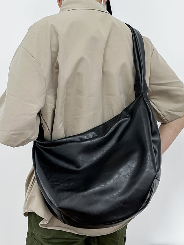 Muška crossbody torba uličnog stila, PU materijal, vodootporna, podstava od poliestera-pamuka, jednobojna