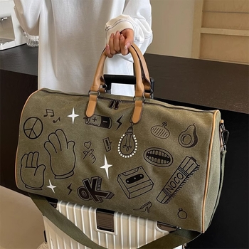Putna torba s odjeljkom suho-mokro, unisex, 36–55L, platno, prozračna i proširiva