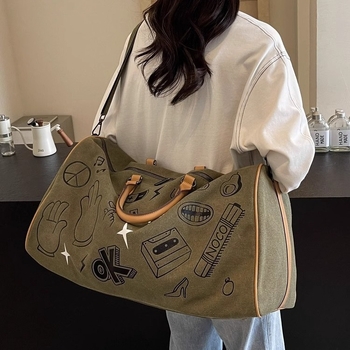 Putna torba s odjeljkom suho-mokro, unisex, 36–55L, platno, prozračna i proširiva
