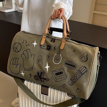 Putna torba s odjeljkom suho-mokro, unisex, 36–55L, platno, prozračna i proširiva