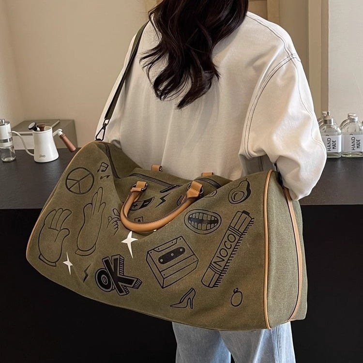 Putna torba s odjeljkom suho-mokro, unisex, 36–55L, platno, prozračna i proširiva