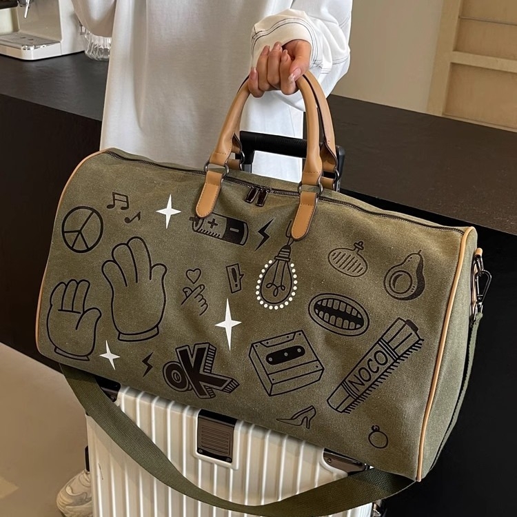 Putna torba s odjeljkom suho-mokro, unisex, 36–55L, platno, prozračna i proširiva