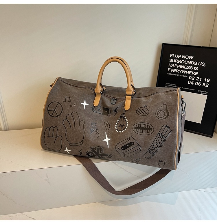 Putna torba s odjeljkom suho-mokro, unisex, 36–55L, platno, prozračna i proširiva