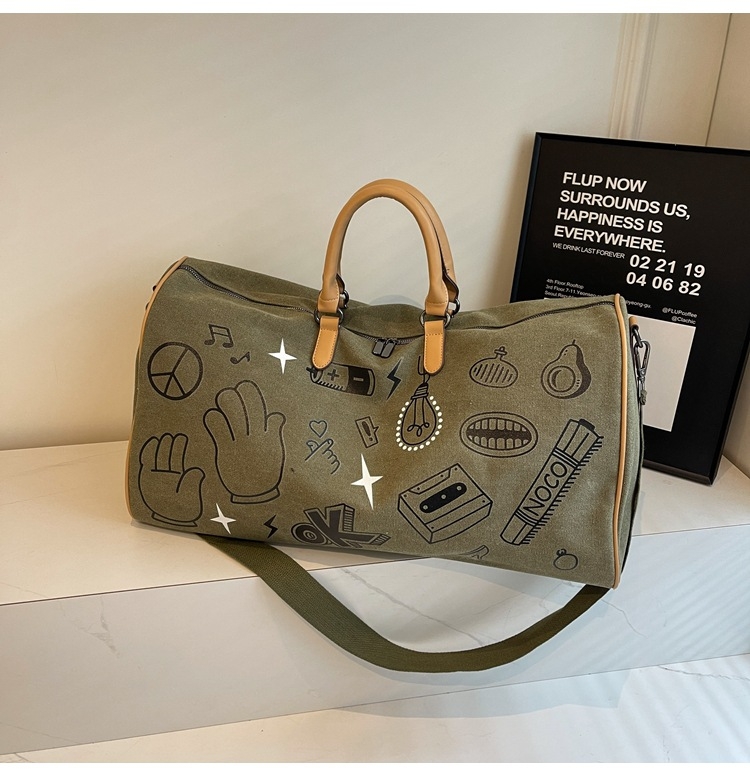 Putna torba s odjeljkom suho-mokro, unisex, 36–55L, platno, prozračna i proširiva