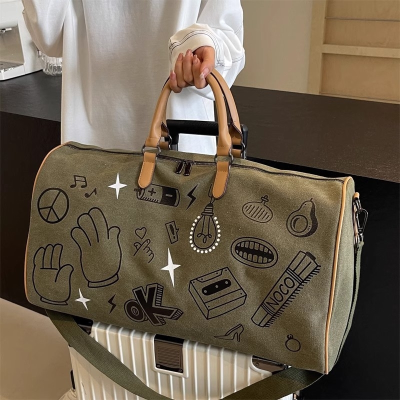 Putna torba s odjeljkom suho-mokro, unisex, 36–55L, platno, prozračna i proširiva