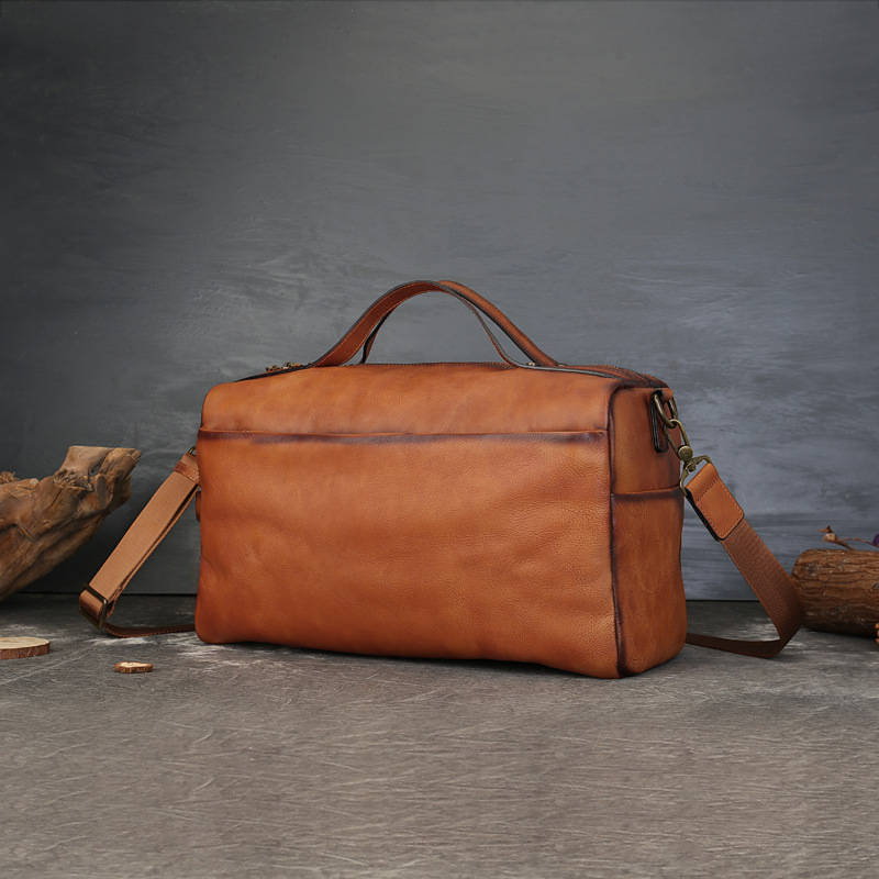 Zhuoliang Retro kožna putna torba s proširivom, unisex, 20–35L