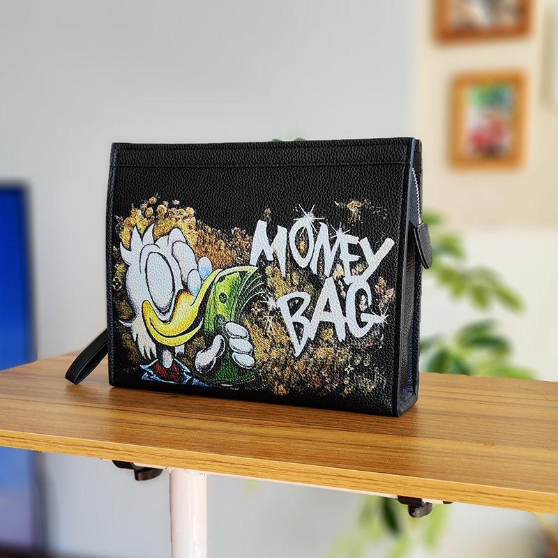 Muški PU kožni clutch s velikim kapacitetom, kvadratni dizajn preko ramena za poslovna putovanja