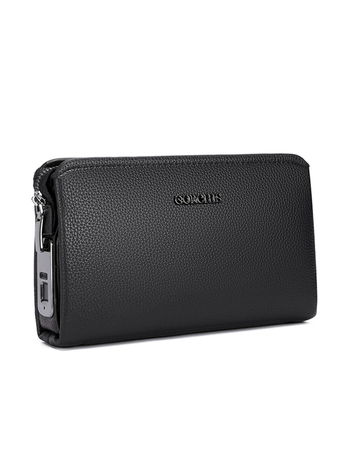 Muški poslovni clutch torba s anti-theft zaključavanjem otiska prsta, PU materijal, dugačak novčanik i više pretinaca za kartice