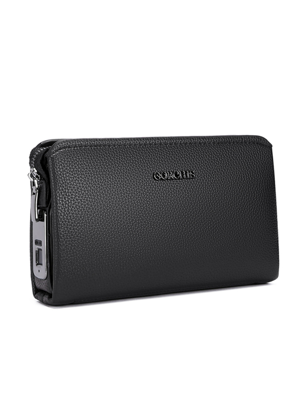 Muški poslovni clutch torba s anti-theft zaključavanjem otiska prsta, PU materijal, dugačak novčanik i više pretinaca za kartice