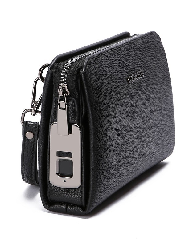 Muški poslovni clutch torba s anti-theft zaključavanjem otiska prsta, PU materijal, dugačak novčanik i više pretinaca za kartice
