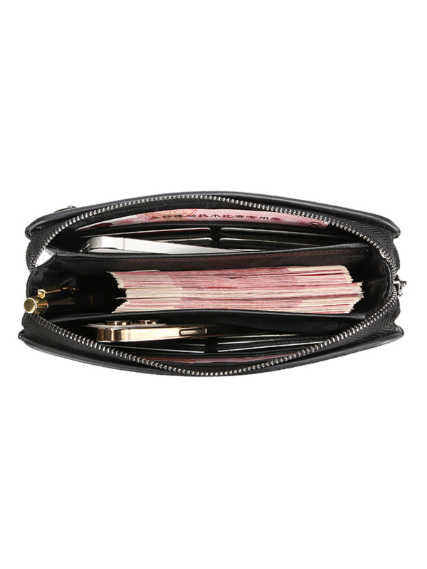 Muški poslovni clutch torba s anti-theft zaključavanjem otiska prsta, PU materijal, dugačak novčanik i više pretinaca za kartice