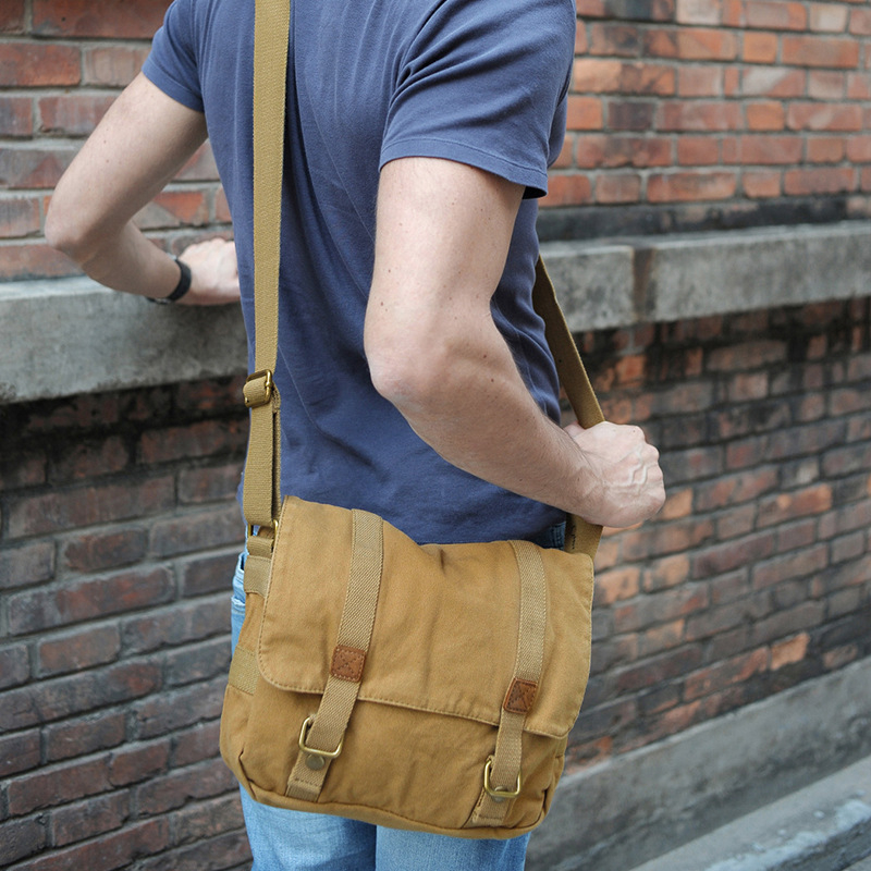 Muška crossbody torba od platna — urbanog jednostavnog stila, platno, otpornost na habanje, podstava: poliester-pamuk, Cool Craftsman.
