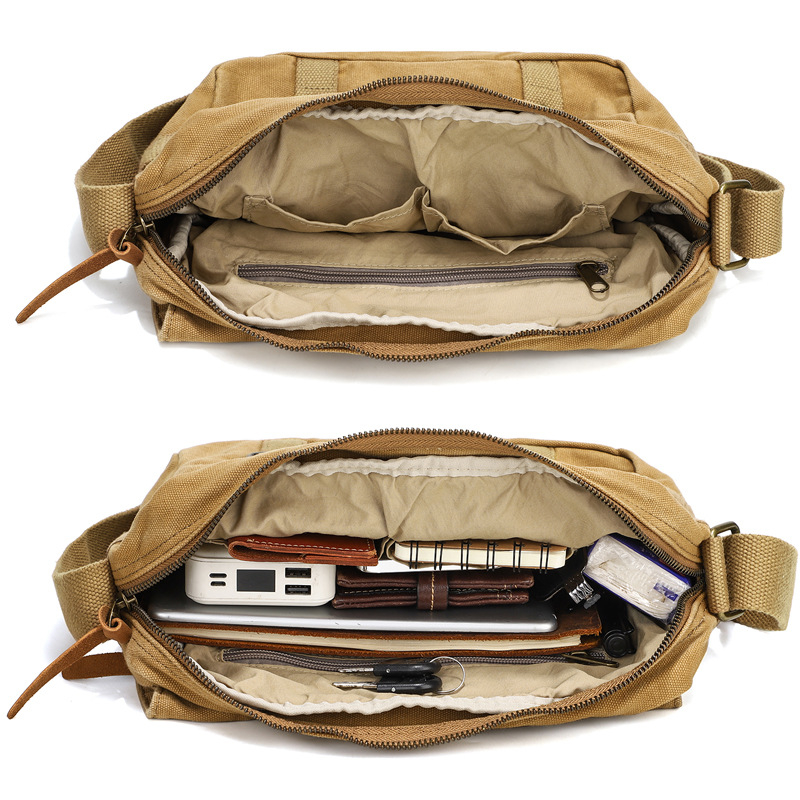 Muška crossbody torba od platna — urbanog jednostavnog stila, platno, otpornost na habanje, podstava: poliester-pamuk, Cool Craftsman.