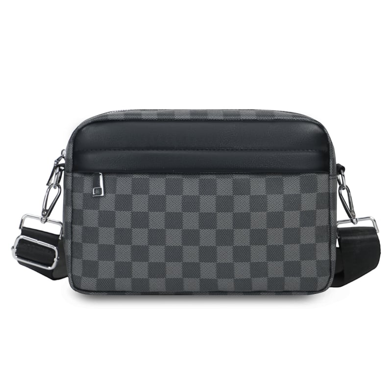 Muška PU crossbody torba preko ramena, poslovni put stil, jednofarbni uzorak, podstava od poliestera i pamuka, Zima 2025