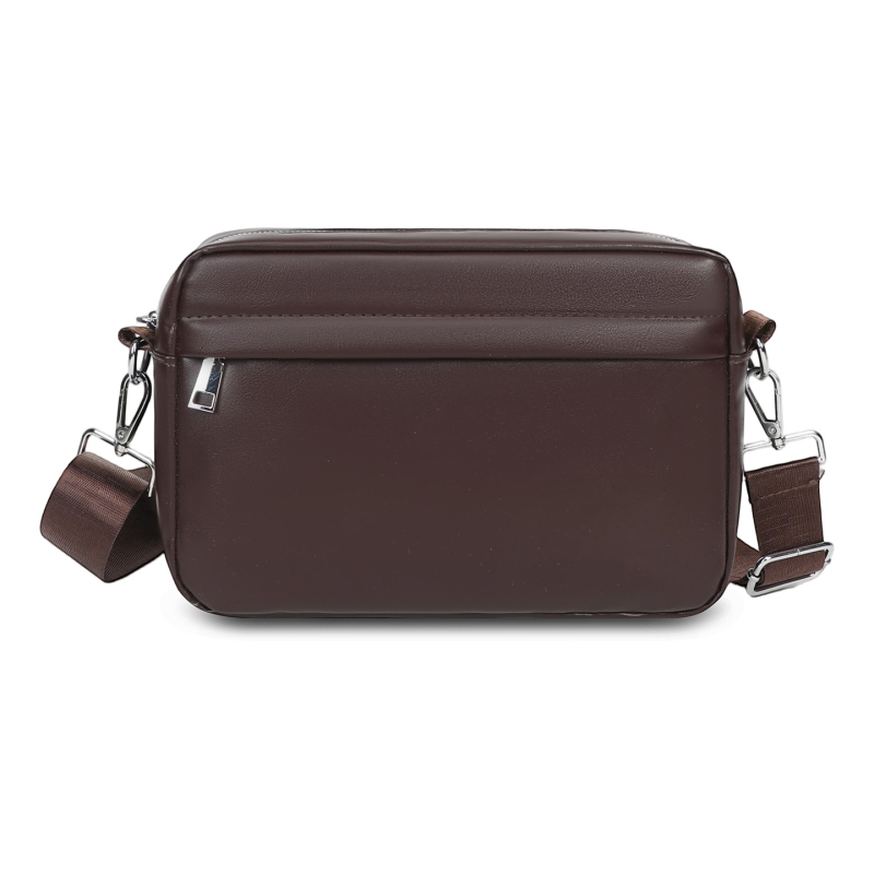 Muška PU crossbody torba preko ramena, poslovni put stil, jednofarbni uzorak, podstava od poliestera i pamuka, Zima 2025