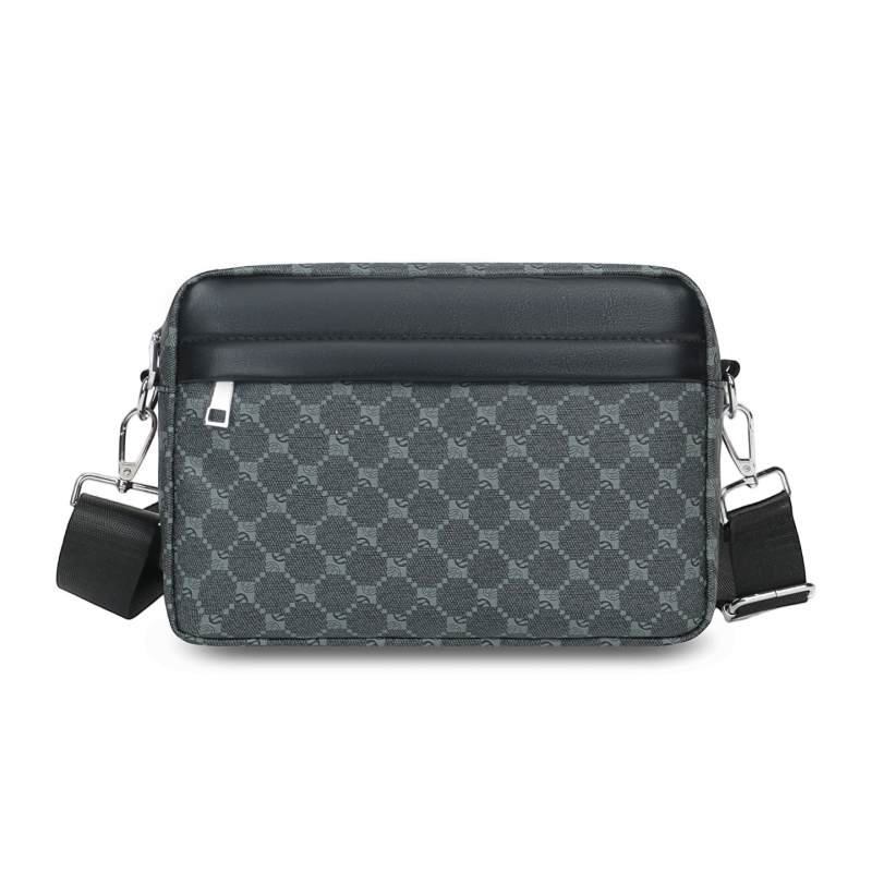 Muška PU crossbody torba preko ramena, poslovni put stil, jednofarbni uzorak, podstava od poliestera i pamuka, Zima 2025