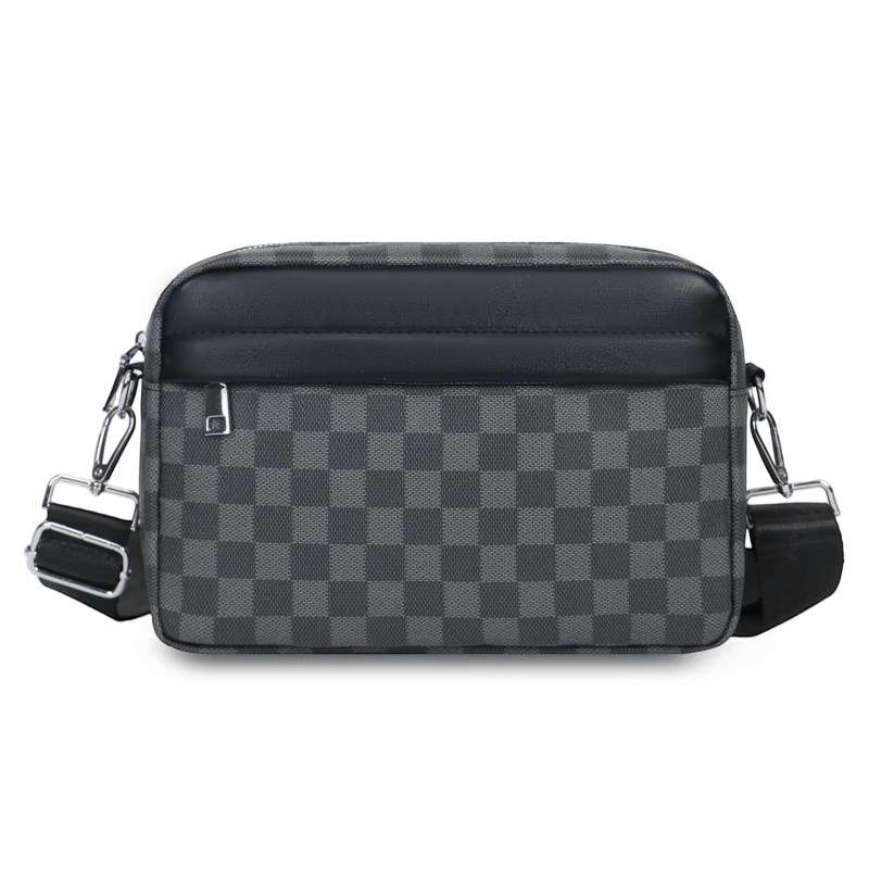 Muška PU crossbody torba preko ramena, poslovni put stil, jednofarbni uzorak, podstava od poliestera i pamuka, Zima 2025